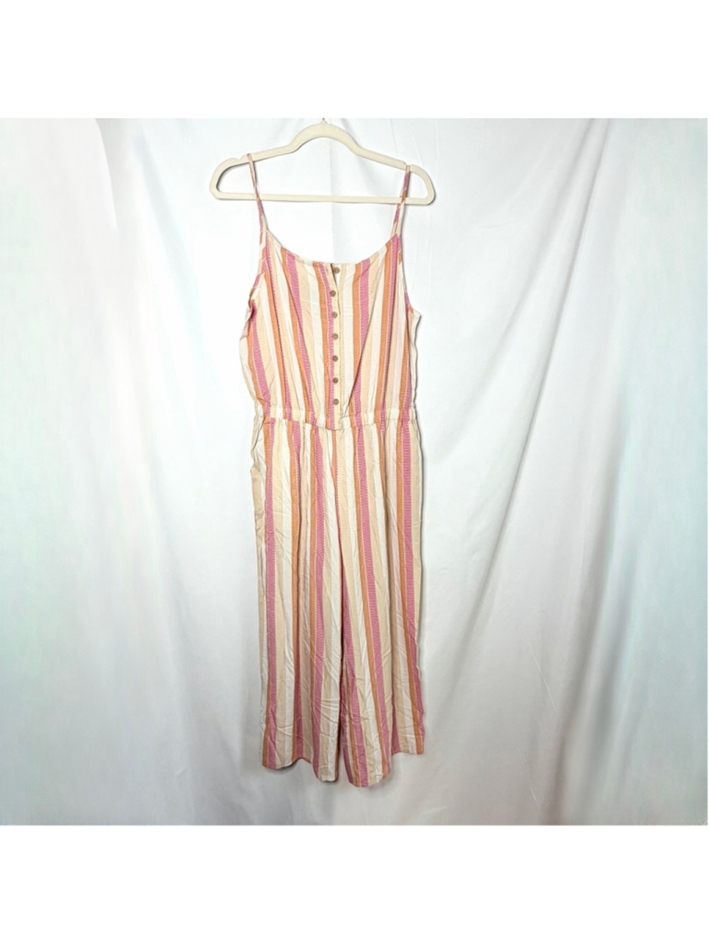 Matilda Jane New Brilliant daydream Take A Chance Romper Med Orange Pink Striped